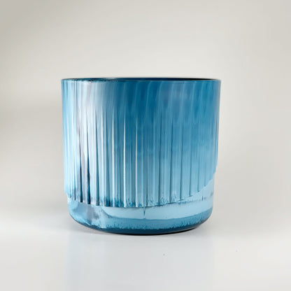 blue plant pot. Blue house plant pot. recycled plant pot.